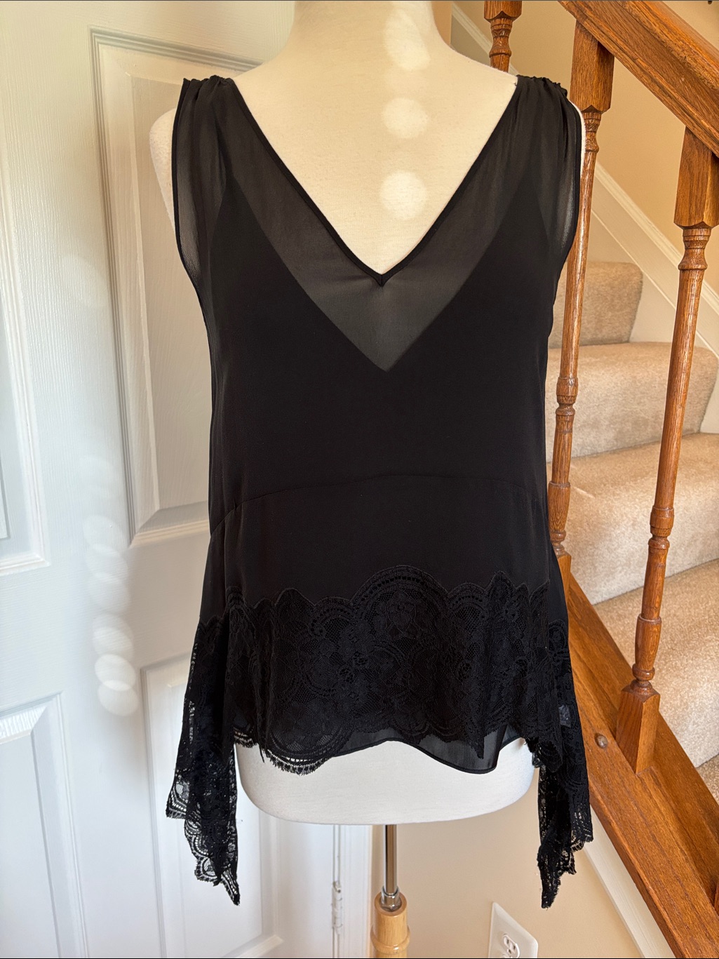 Lewit Black Silk Asymmetric Camisole